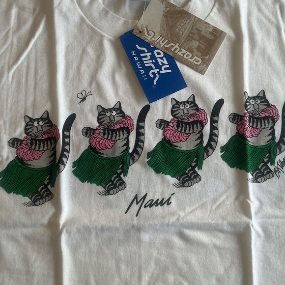 NWT Vintage Crazy Shirts Kliban Maui Hula Cat tee shirt Small - Picture 2 of 7